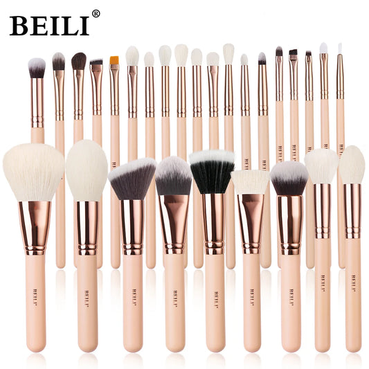 BEILI Pink Makeup Brushes Set Premium Foundation